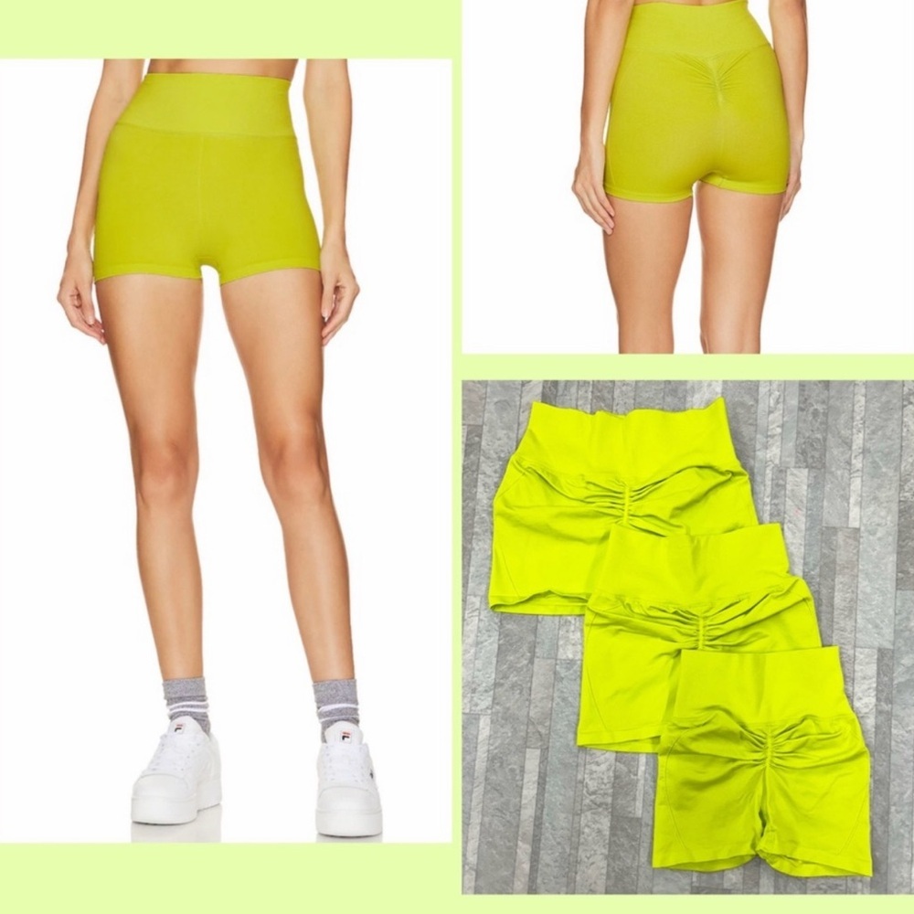 Camila Coelho Women's Lime Green High-Waisted Shorts large